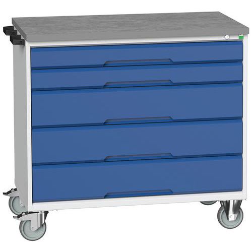 Værkstedsvogn Verso linoleumsplade med skuffer 1050x550x980mm - Bott