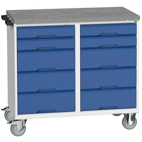 Værkstedsvogn Verso 1050x600x980mm linoleumsplade - Bott