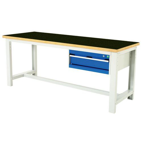 Cubio arbejdsbord med 1 skuffe – Bredde 200 cm – arfenol