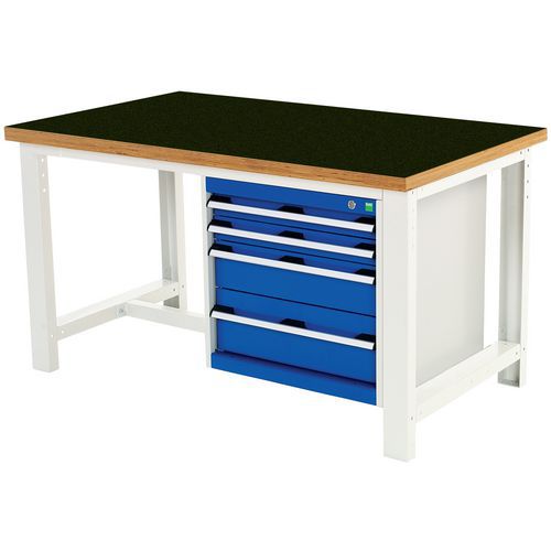Cubio arbejdsbord med 4 skuffer – Bredde 150 cm – arfenol
