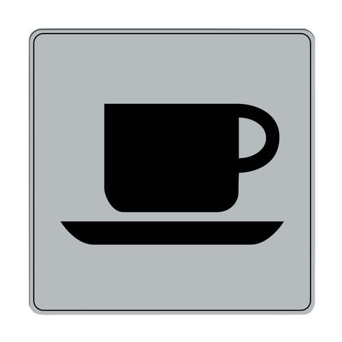 Symbolskilt plexiglas grå, café
