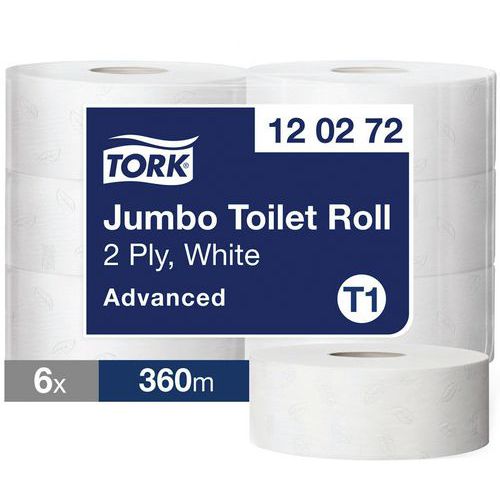 Mini og Maxi Jumbo Tork Advanced toiletpapir