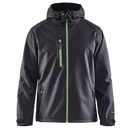Softshell Jakke med hætte Sort/Sølv