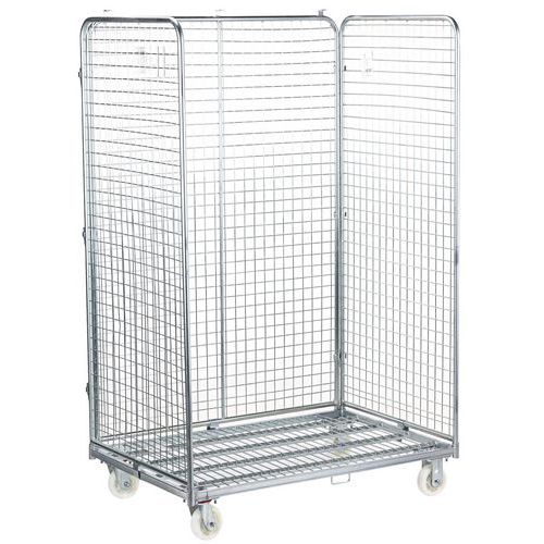 Stor tresidet rullecontainer – 600 kg kapacitet – Manutan