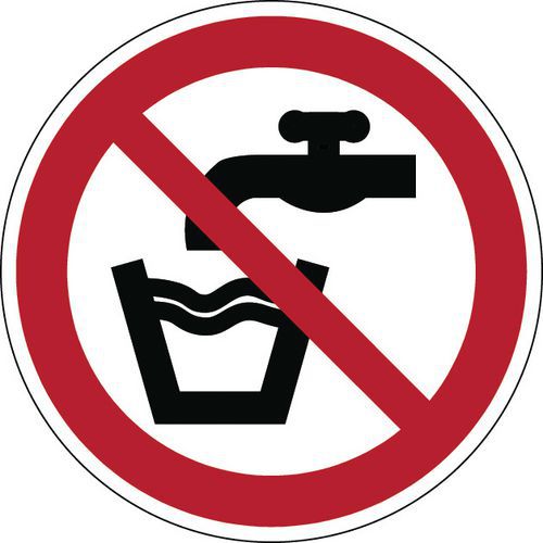 Rundt forbudsskilt - intet drikkevand - stift