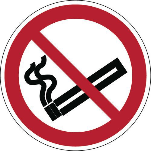 Rundt forbudsskilt - rygning forbudt - stift