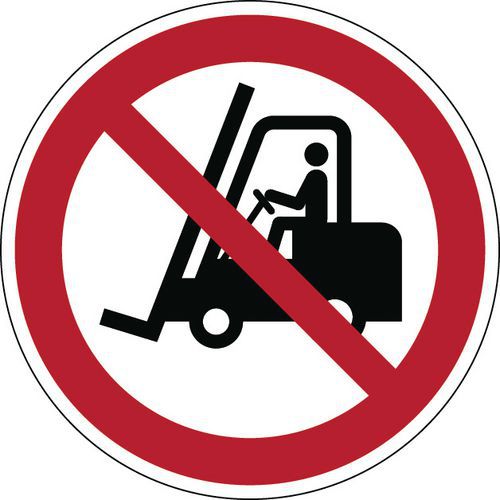 Rundt forbudsskilt - ingen industrikøretøjer - stift