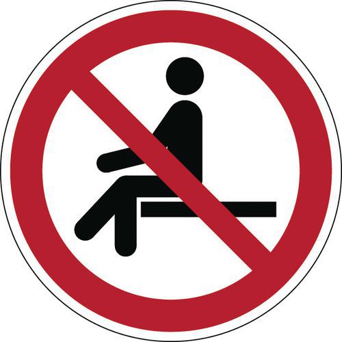 Forbudsskilt - ikke siddende - stift