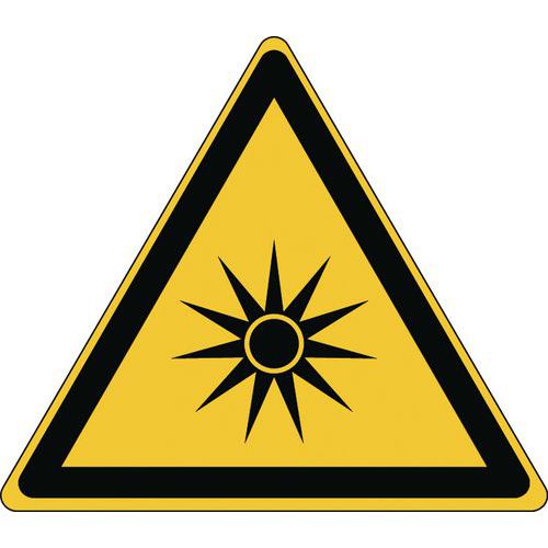 Advarselsskilt - optisk stråling - stiv