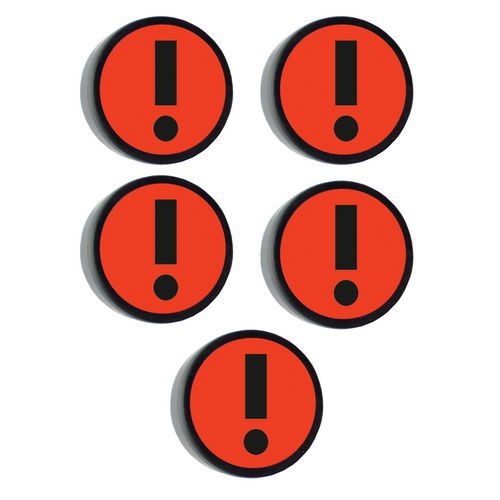Rund magnet med Udråbstegn symbol