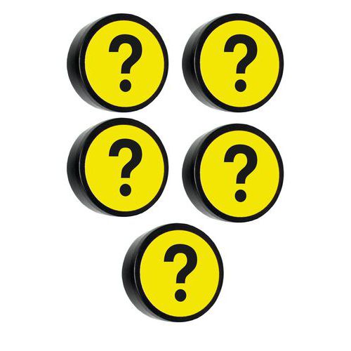 Rund magnet med Spørgsmålstegn symbol