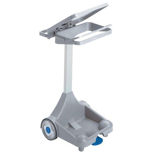 Affaldsstativ med låg og pedal, 120 L, Manutan