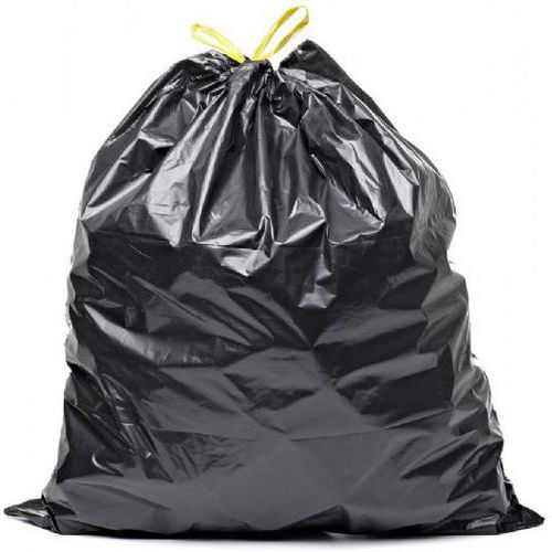 Affaldspose med snørelukning 50 L sort - Alfapac