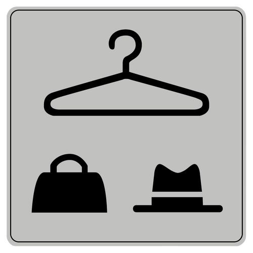 Symbolskilt plexiglas grå, garderobe