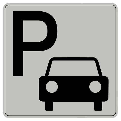 Symbolskilt plexiglas grå, parkering