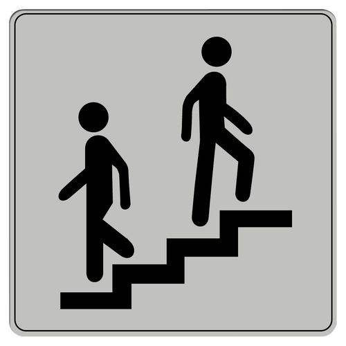 Symbolskilt plexiglas grå, trappe