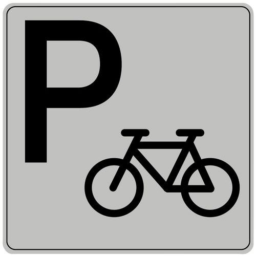 Symbolskilt plexiglas grå, cykelparkering