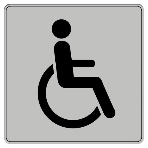 Symbolskilt plexiglas grå, handikaptoilet