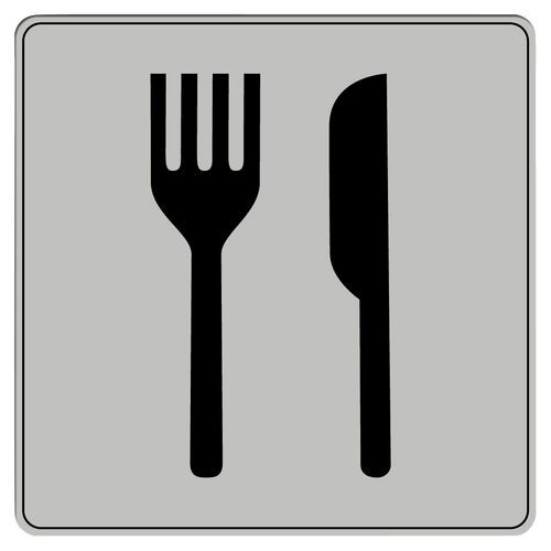 Symbolskilt plexiglas grå, restaurant