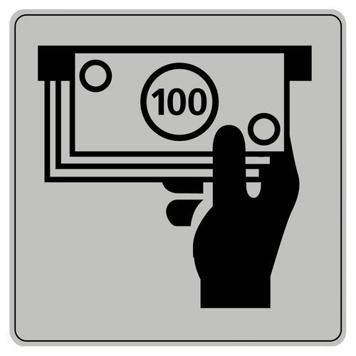 Symbolskilt plexiglas grå, bankomat