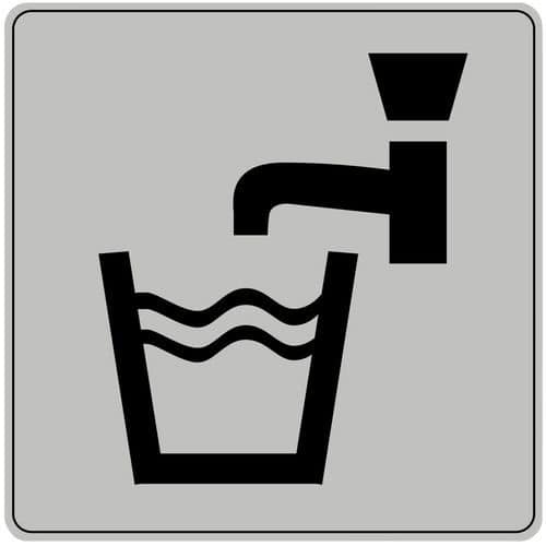 Symbolskilt plexiglas grå, drikkevand
