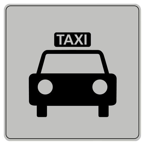Symbolskilt plexiglas grå, taxi