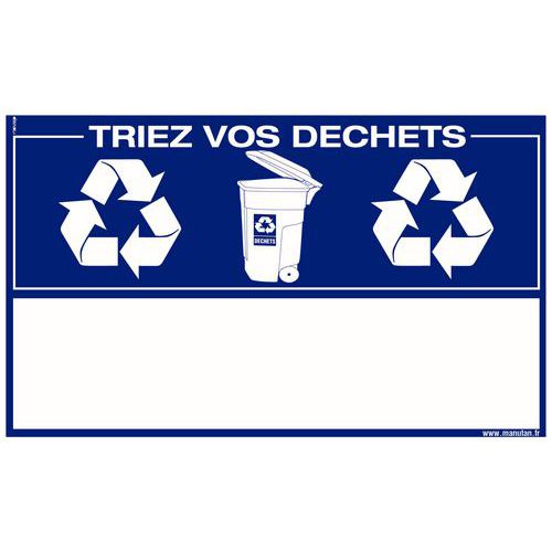 Skilt for bæredygtig udvikling – Sorter dit affald – selvklæbende