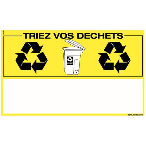 Skilt for bæredygtig udvikling – Sorter dit affald – stift
