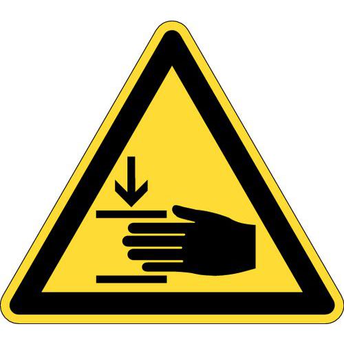 Advarselsskilt - fare for klemning - stiv