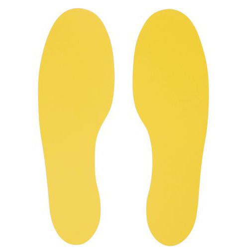 10 fodformede selvklæbende jordmarkører 300x100, gul  - Manutan Expert