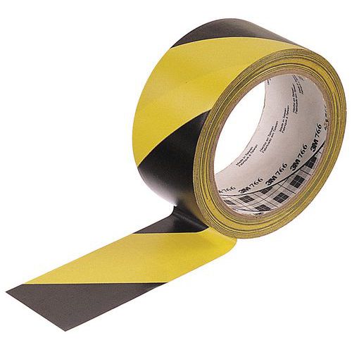 Advarselstape Gul/Sort 3M 766