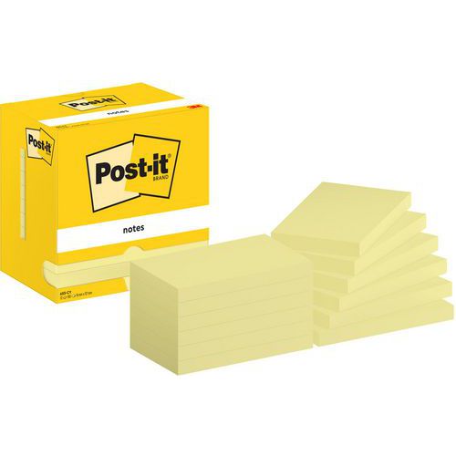 Post-it® 76 x 127 mm 12 gule puder - Post-it®