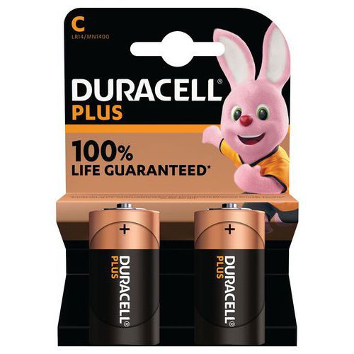 Plus 100% C Alkaline Batteri - 2 eller 4 enheder - Duracell