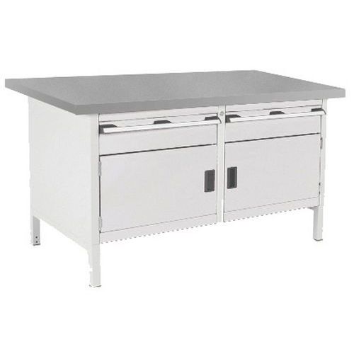 Cubio linoleumsarbejdsbord – 2 døre – 2 skuffer – L1500 mm – Bott