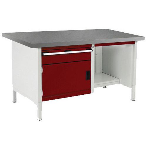 Cubio linoleumsarbejdsbord – 1 dør – 1 skuffe – L1500 mm – Bott
