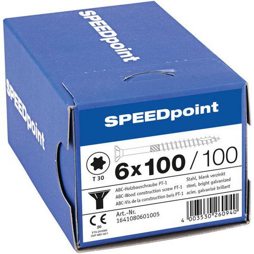 Æske med byggeskruer træ forsænket hoved TX Ø - SpeedPoint
