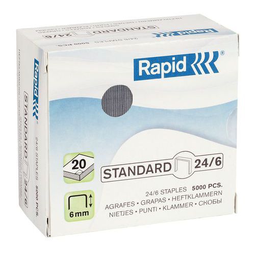 Hæfteklammer Rapid flere størrelser, 5000 stk.