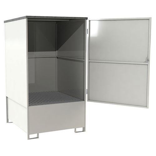 Metalboks med opsamlingskar til 1 IBC - 1000 L - Manutan Expert