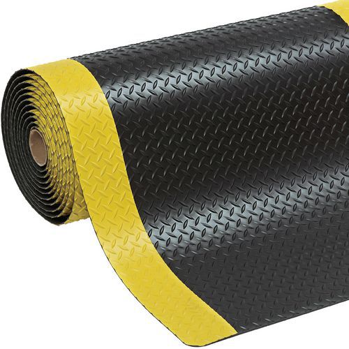 Aflastningsmåtte Cushion Trax® – bredde 122 – sort og gul – Notrax