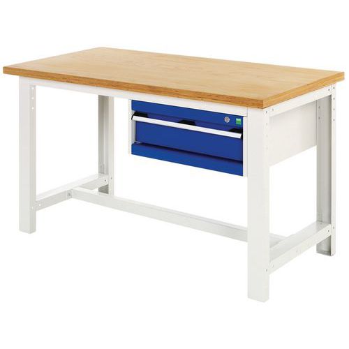 Cubio arbejdsbord med 1 skuffe – Bredde 200 cm – multiplex