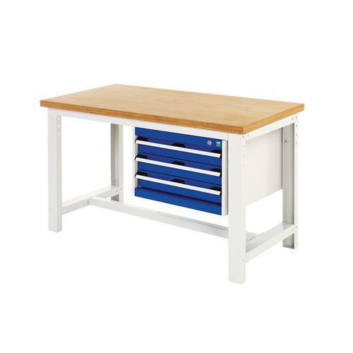 Cubio arbejdsbord med 3 skuffer – Bredde 150 cm – multiplex