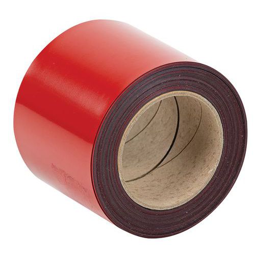 Sletbar magnetisk mærkningstape - 10 m - rød  - Manutan Expert