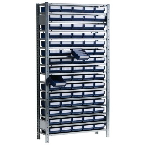 Bakkeskab Easy-Fix inkl. 75 kasser, dybde 40 cm - Schulte Lagertechnik