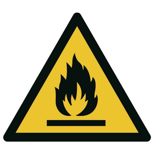 Advarselsskilt - Brandfarlige stoffer - Hårdt