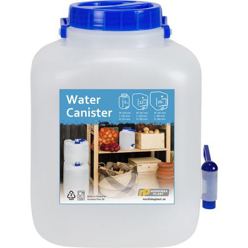 Vanddunk med hane og håndtag, 5-13 liter - Nordiska Plast Vanddunk med hane og håndtag, 5-13 liter - Nordiska Plast