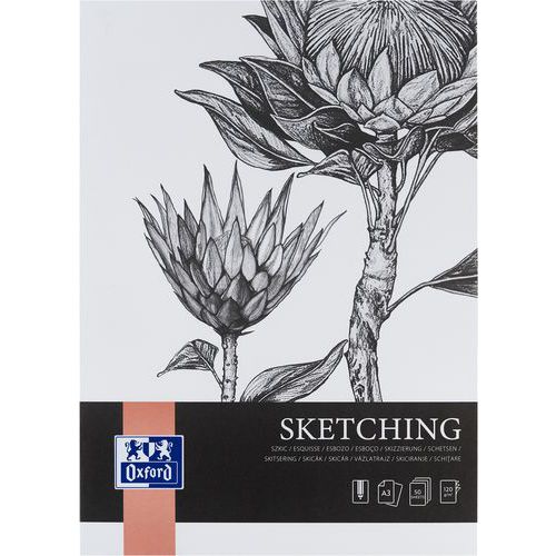 Skitseblok Sketching Art bagside A3 50s 120g - Oxford Skitseblok Sketching Art bagside A3 50s 120g - Oxford