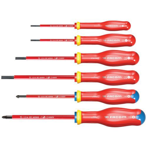 Skruetrækkersæt 6 stk. Protwist® 1000V - Facom Skruetrækkersæt 6 stk. Protwist® 1000V - Facom