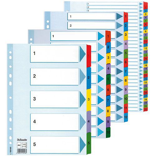 Register Indholdsfortegnelse Esselte Mylar - Esselte