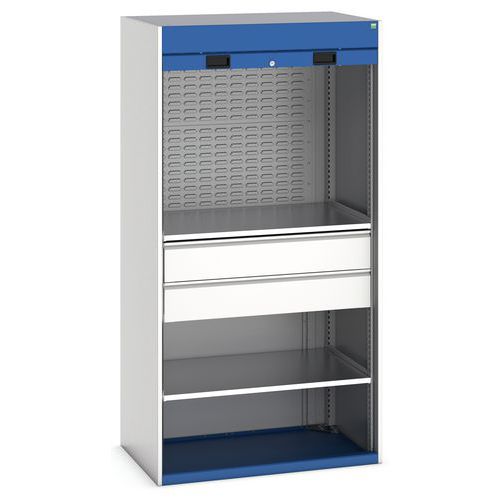 Skab med rulleport og skuffer Cubio 2000x1050mm - Bott