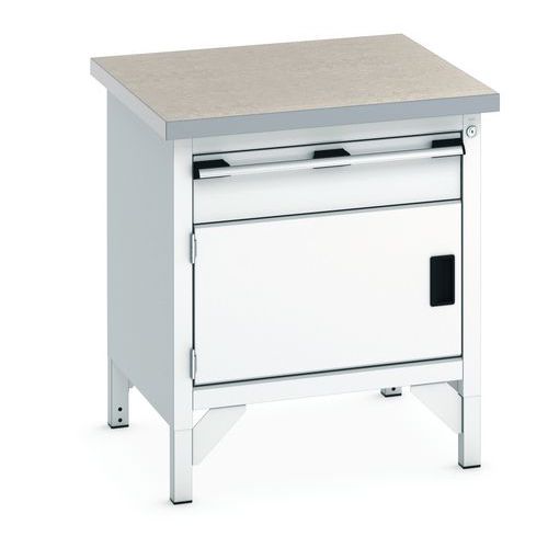 Cubio linoleumsarbejdsbord – 1 dør – 1 skuffe – L750 mm – Bott